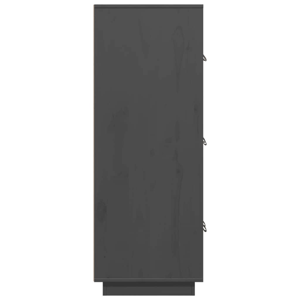 Highboard Grau 67x40x108,5 cm Massivholz Kiefer